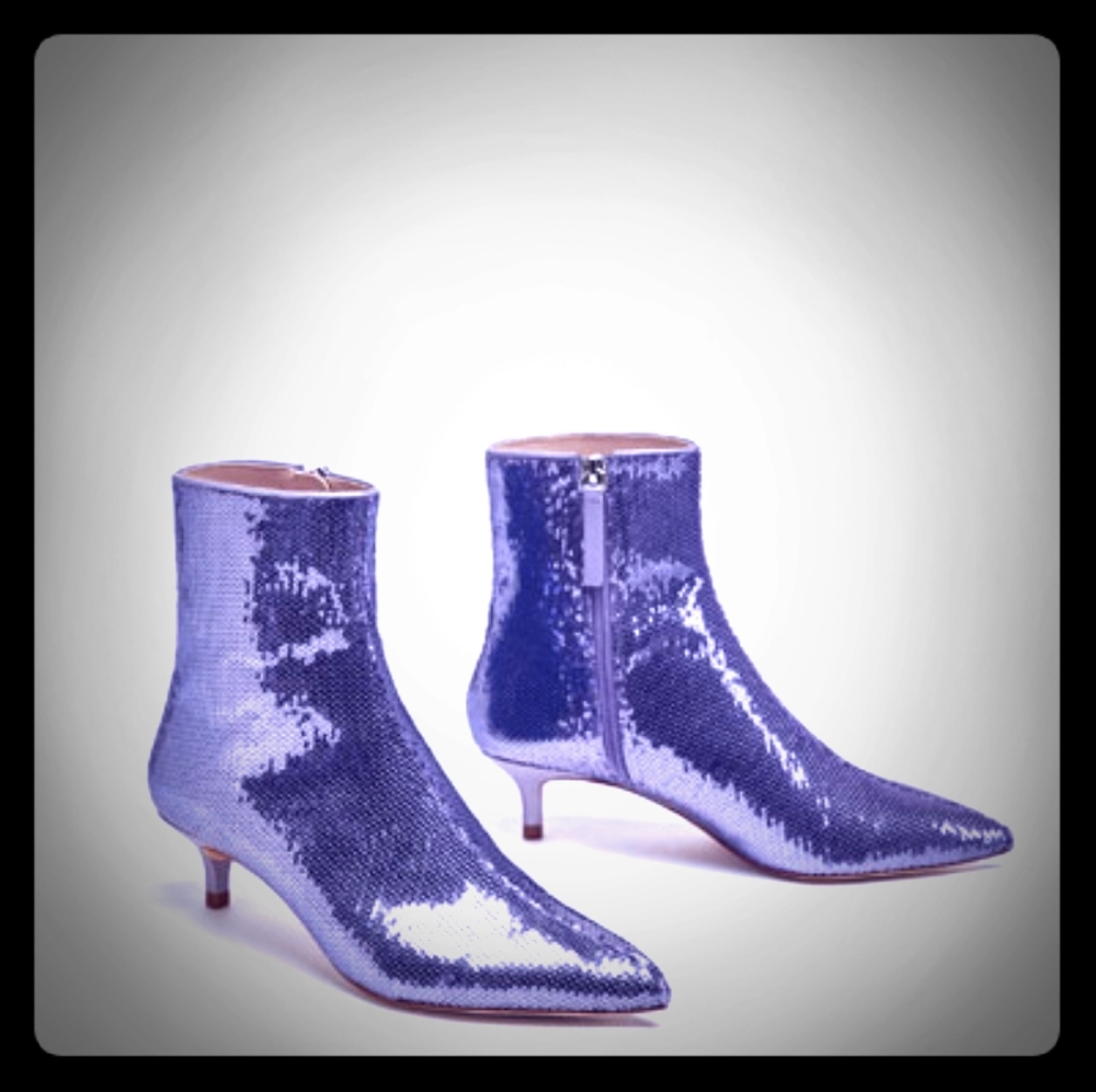 zara shoes blue sequin boots